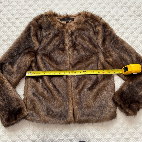 Guess Brown Faux Fur Teddy Jacket Size S - Picture 7 of 15